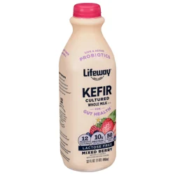 Lifeway Lactose Free Cultured Whole Milk Mixed Berry Kefir 32 fl oz