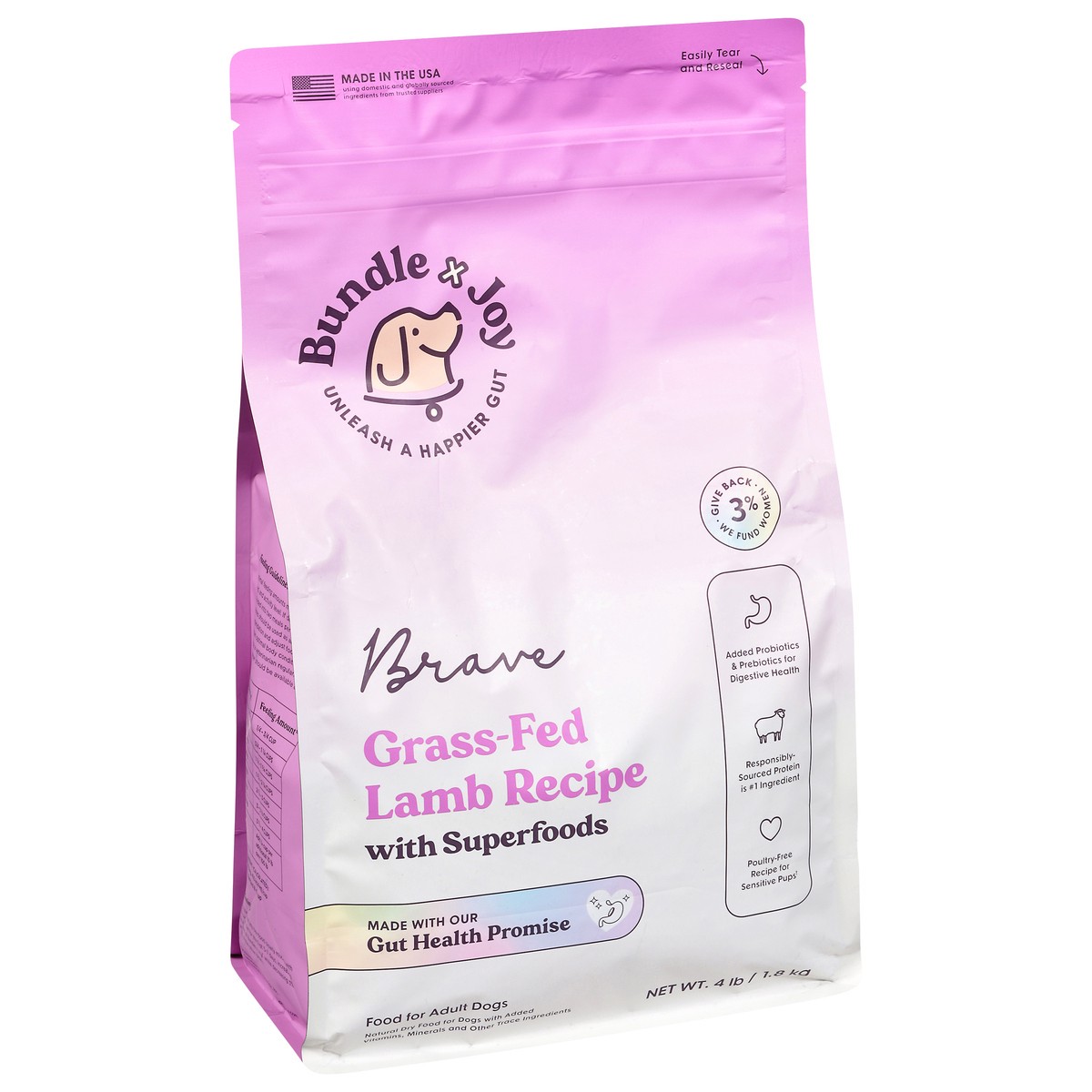 slide 2 of 4, Bundle X Joy Dog Fd Brave Lamb, 4 lb