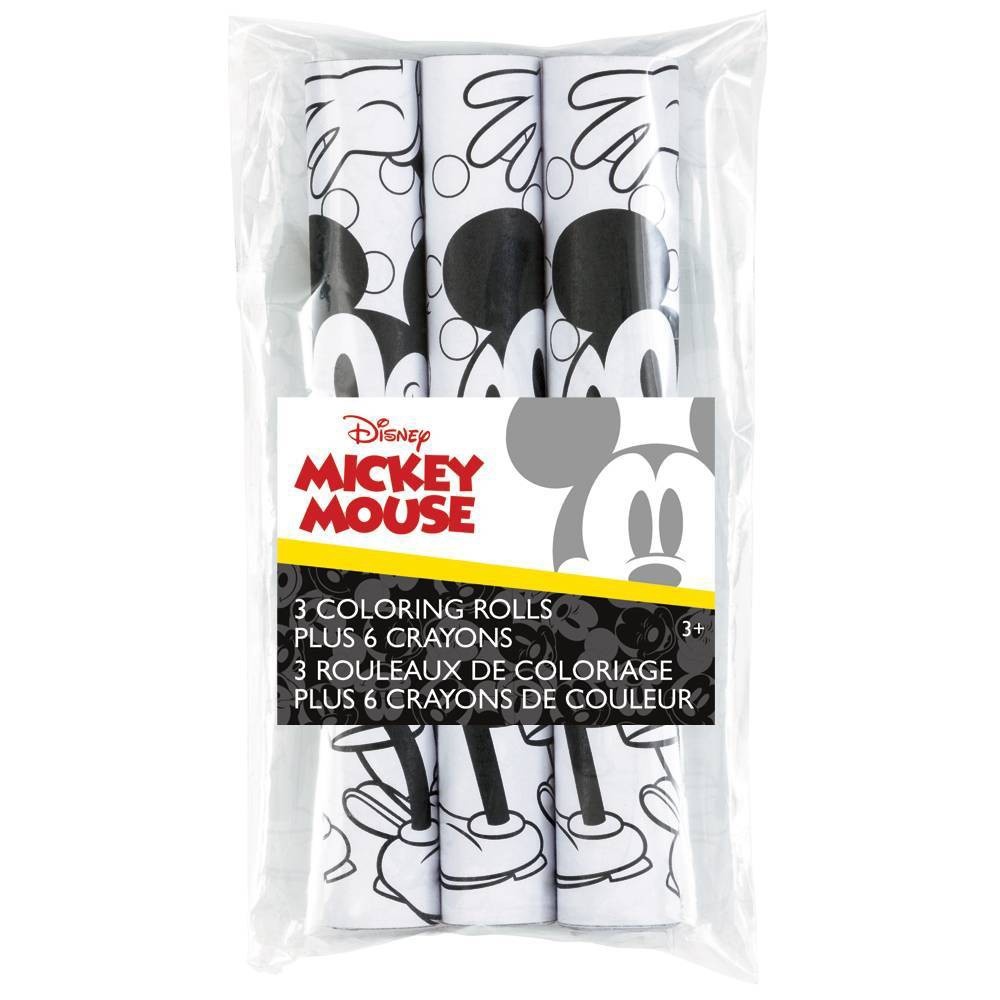 slide 3 of 4, Mickey Mouse & Friends Coloring Rolls with Crayons Party Favors, 3 ct