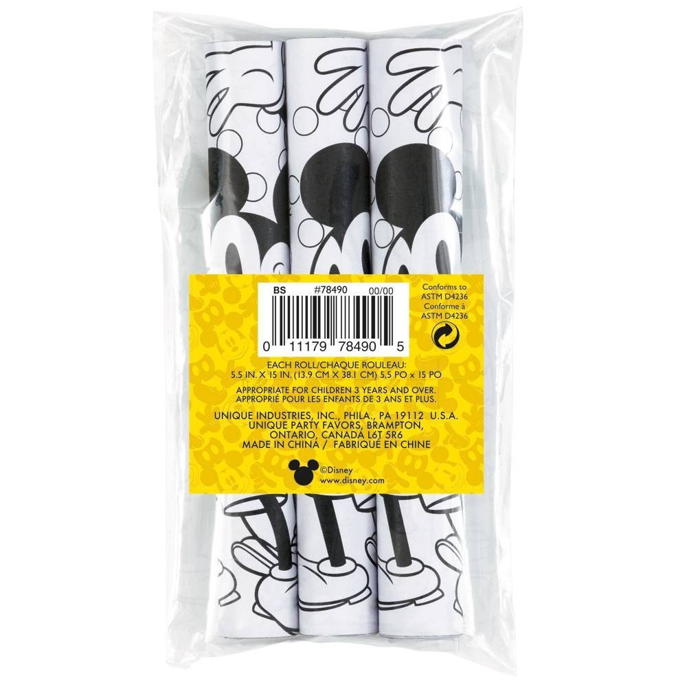 slide 4 of 4, Mickey Mouse & Friends Coloring Rolls with Crayons Party Favors, 3 ct