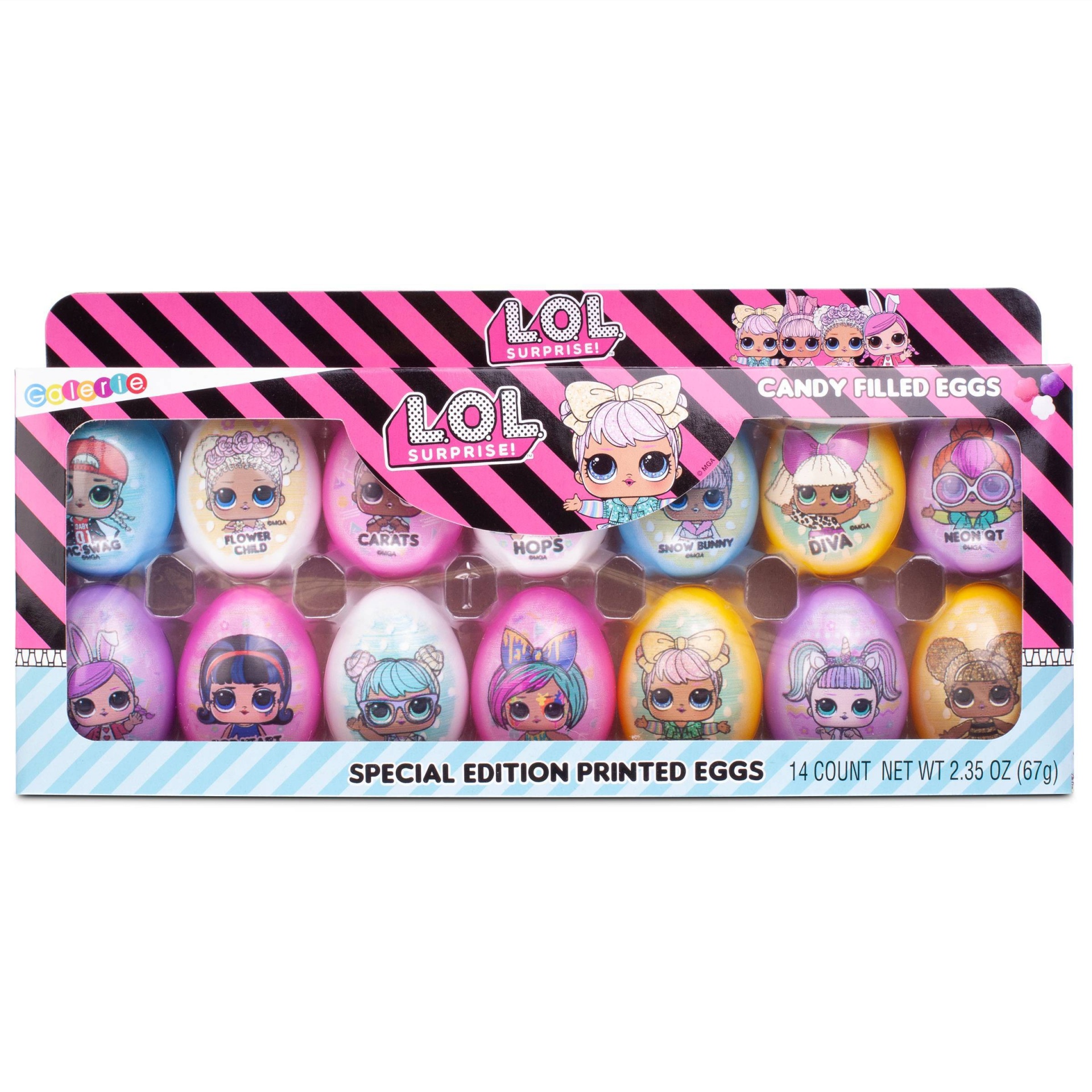 slide 1 of 3, Galerie L.O.L. Surprise! Easter Candy Filled Eggs, 2.35 oz, 14 ct
