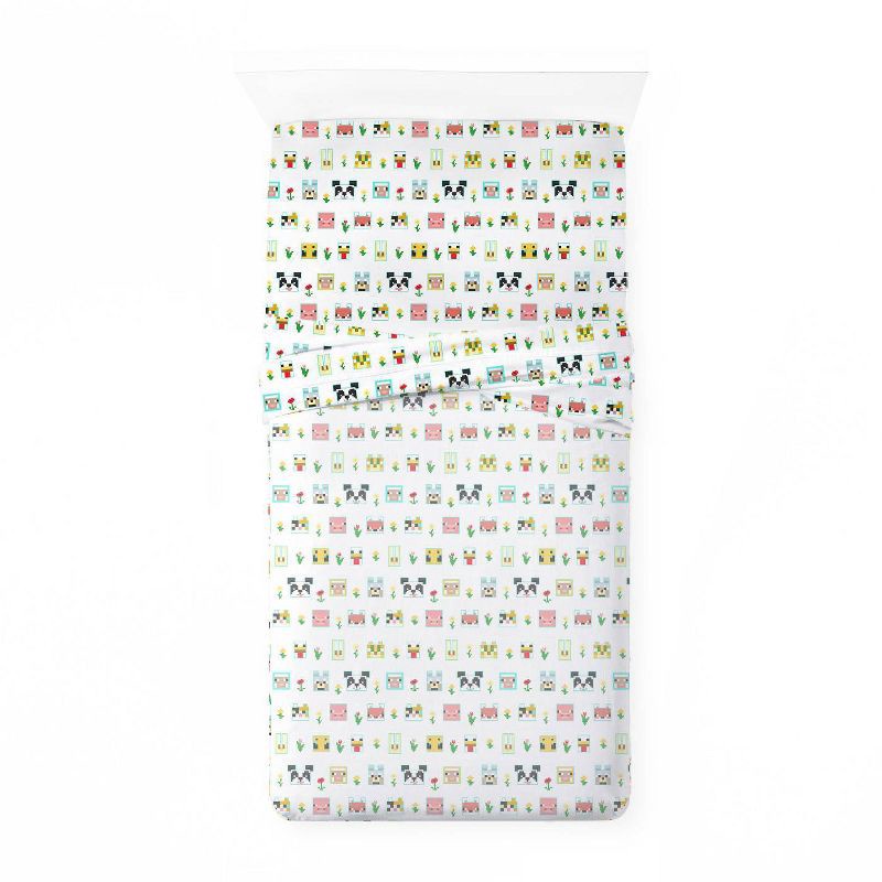 slide 4 of 6, Twin Minecraft Beautiful Day Kids' Sheet Set, 1 ct