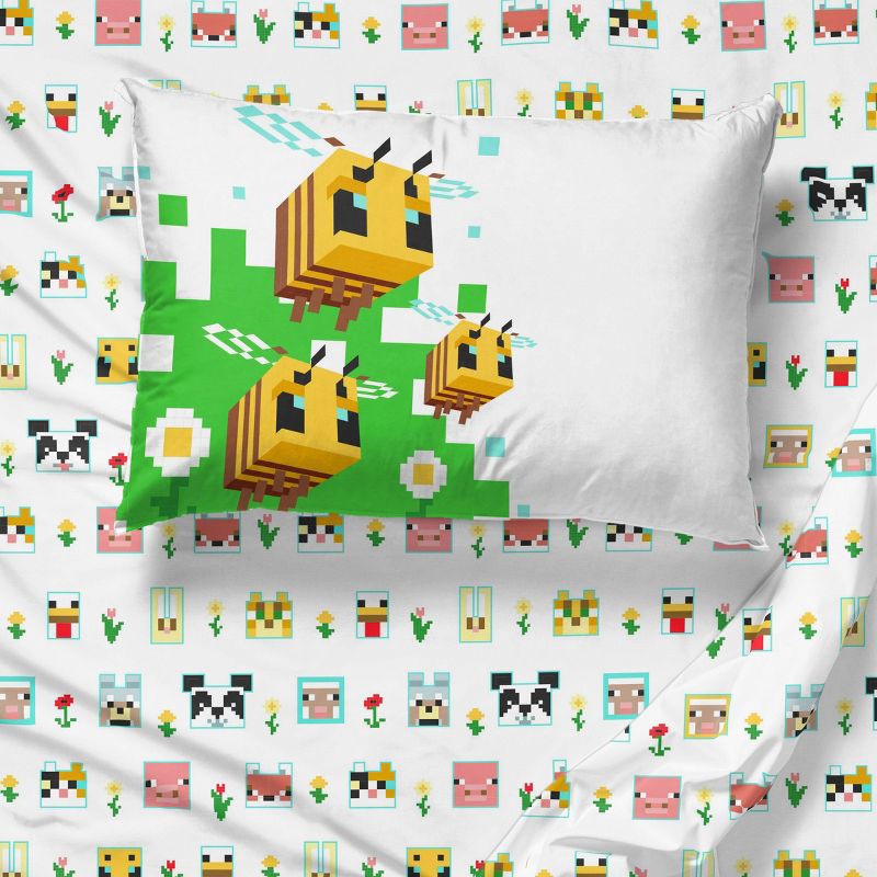 slide 5 of 6, Twin Minecraft Beautiful Day Kids' Sheet Set, 1 ct