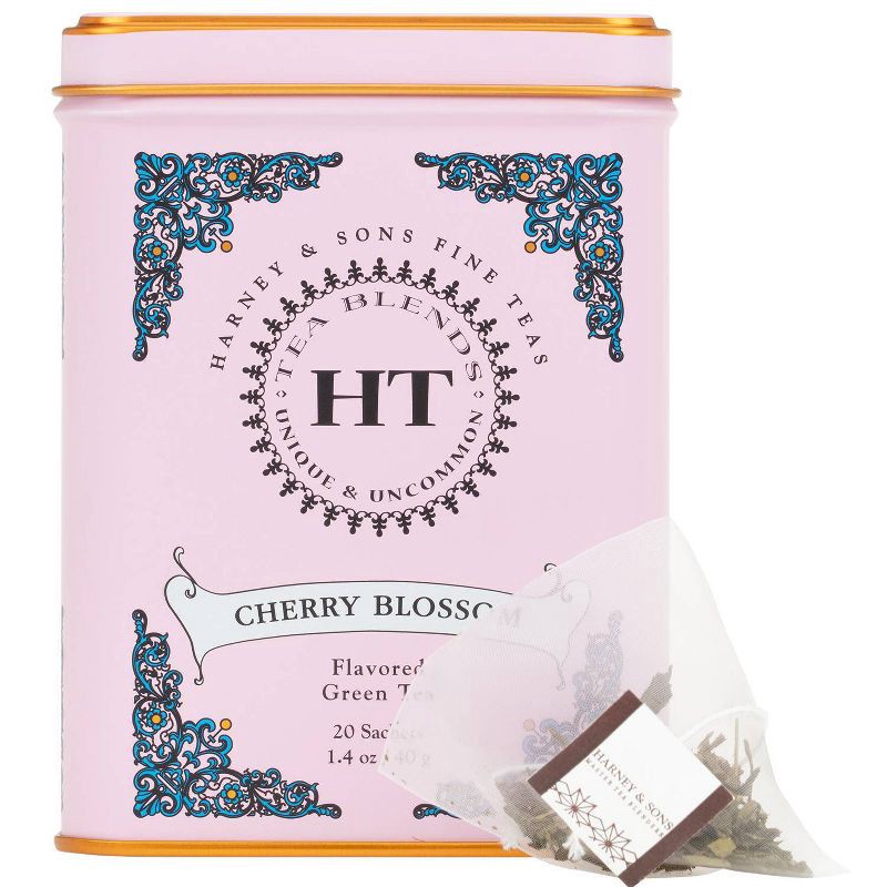 slide 4 of 4, Harney & Sons Cherry Blossom Green Tea Sachets - 20ct, 20 ct