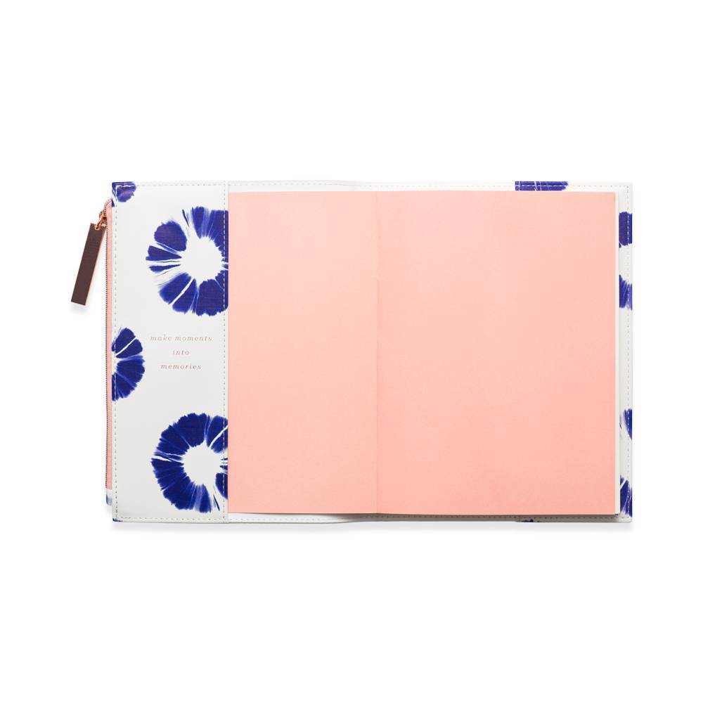 slide 3 of 7, Leatherette Journal with Zipper Pouch Indigo Batik - DesignWorks Ink, 1 ct