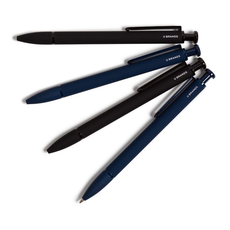 U Brands Soft Touch Midnight Monterey Ballpoint Pens, Set of 4