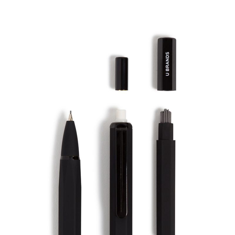 slide 3 of 6, U Brands 2pk Mechanical Pencils Starter Kit Soft Touch Black, 2 ct