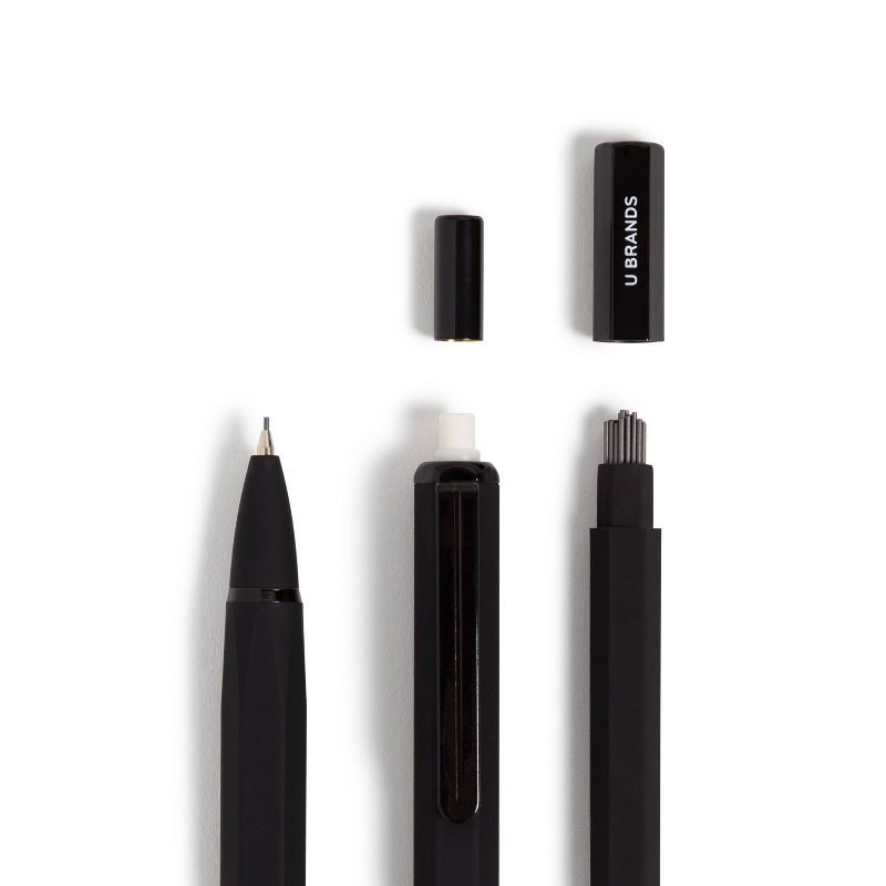 slide 6 of 6, U Brands 2pk Mechanical Pencils Starter Kit Soft Touch Black, 2 ct
