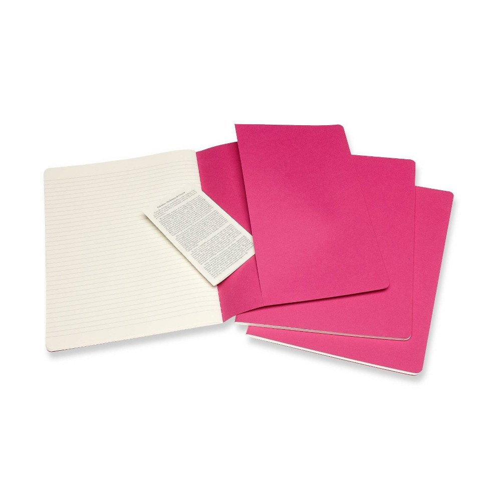 slide 3 of 4, Moleskine Narrow Rule Notebook XL Cahier Kinetic Pink, 1 ct