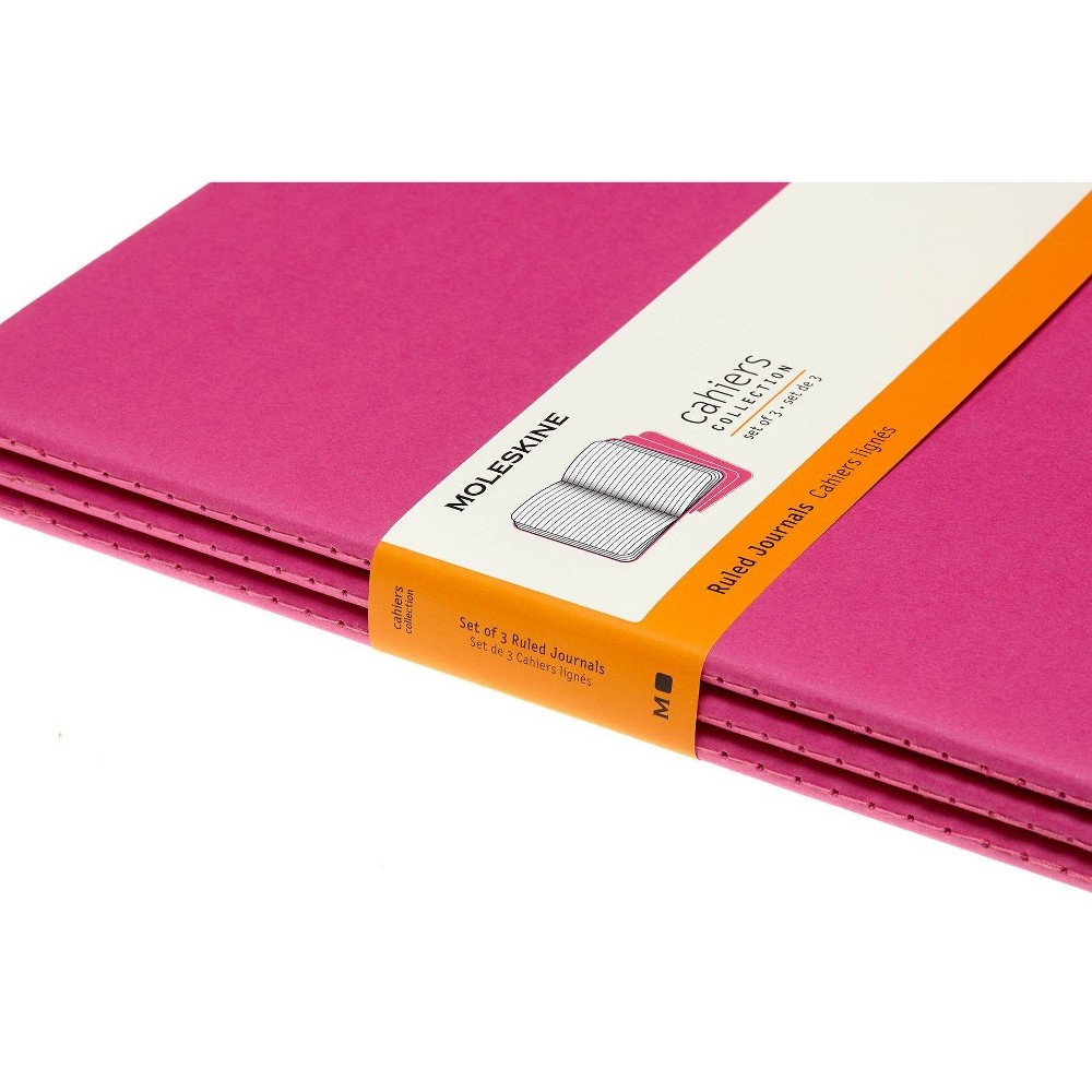 slide 4 of 4, Moleskine Narrow Rule Notebook XL Cahier Kinetic Pink, 1 ct