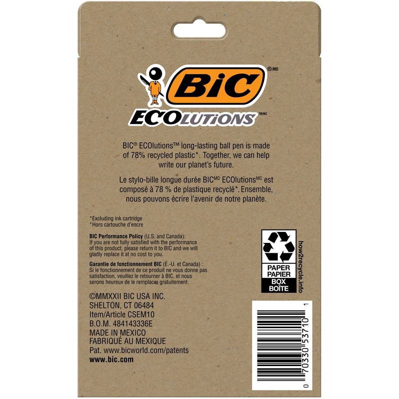 slide 2 of 9, BiC 10pk ECOlutions Retractable Ballpoint Pens Black Ink, 10 ct