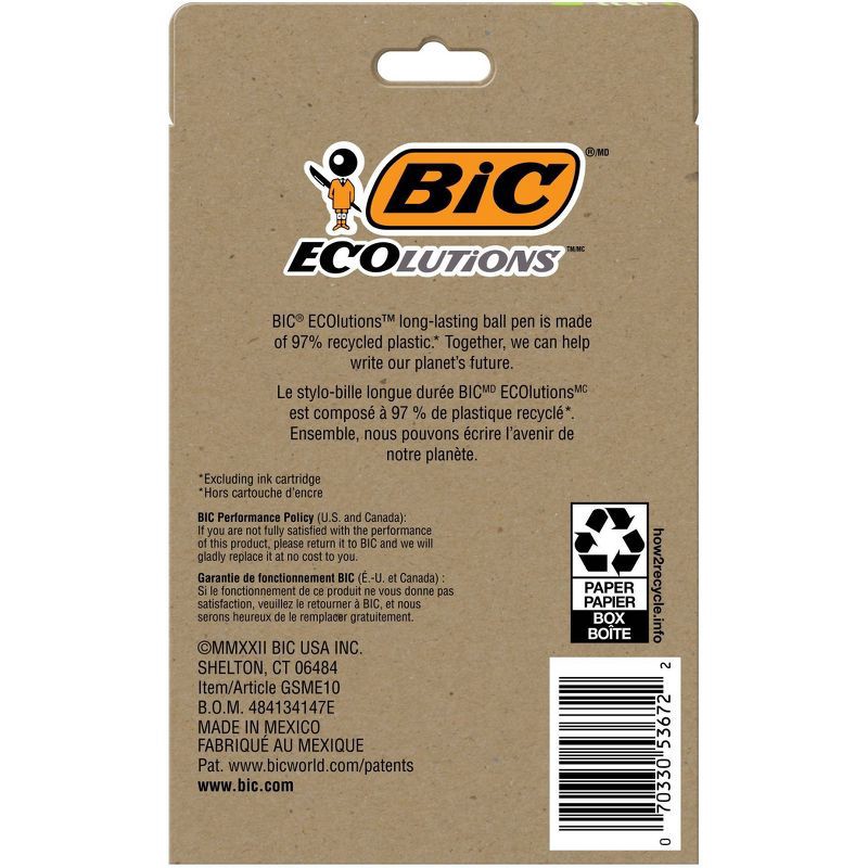 slide 2 of 8, BiC 10pk ECOlutions Ballpoint Pens Black Ink, 10 ct