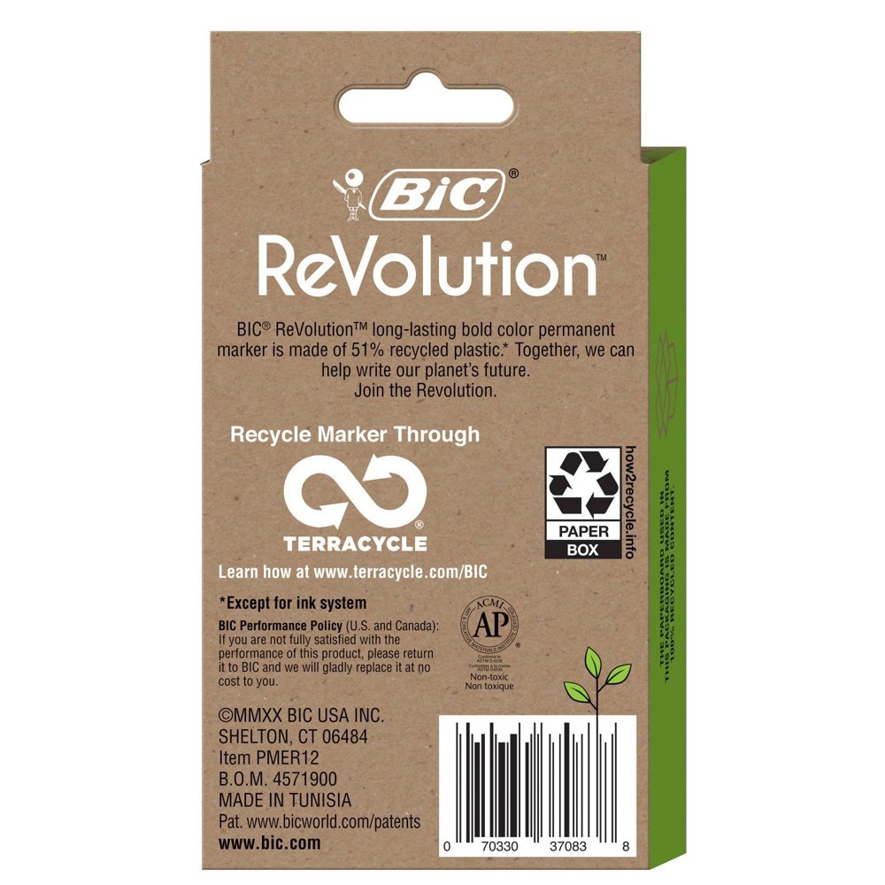 slide 2 of 6, BiC Permanent Markers ReVolution, 12 ct