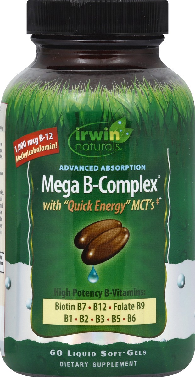 slide 1 of 6, Irwin Naturals Mega B-Complex 60 ea, 60 ct