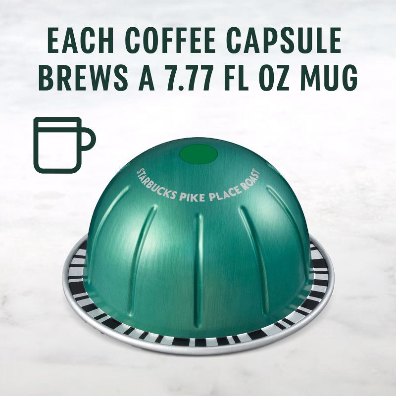 slide 6 of 10, Starbucks by Nespresso Vertuo Line Pods Medium Roast Coffee Pike Place Roast - 8ct, 8 ct