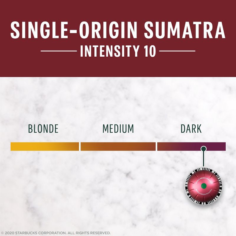 slide 2 of 8, Starbucks by Nespresso Vertuo Line Pods Dark Roast Coffee Single-Origin Sumatra - 8ct, 8 ct