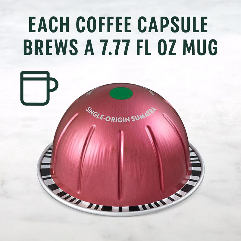 slide 6 of 10, Starbucks by Nespresso Vertuo Line Pods Dark Roast Coffee Single-Origin Sumatra - 8ct, 8 ct