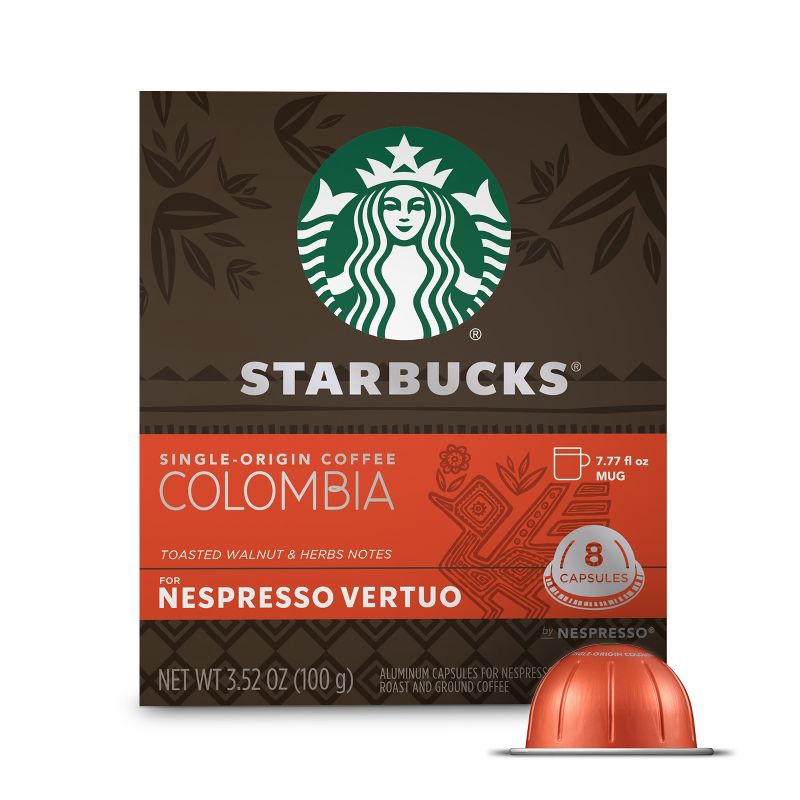 slide 1 of 6, Starbucks by Nespresso Vertuo Line Pods Medium Roast Coffee Single-Origin Colombia - 8ct, 8 ct