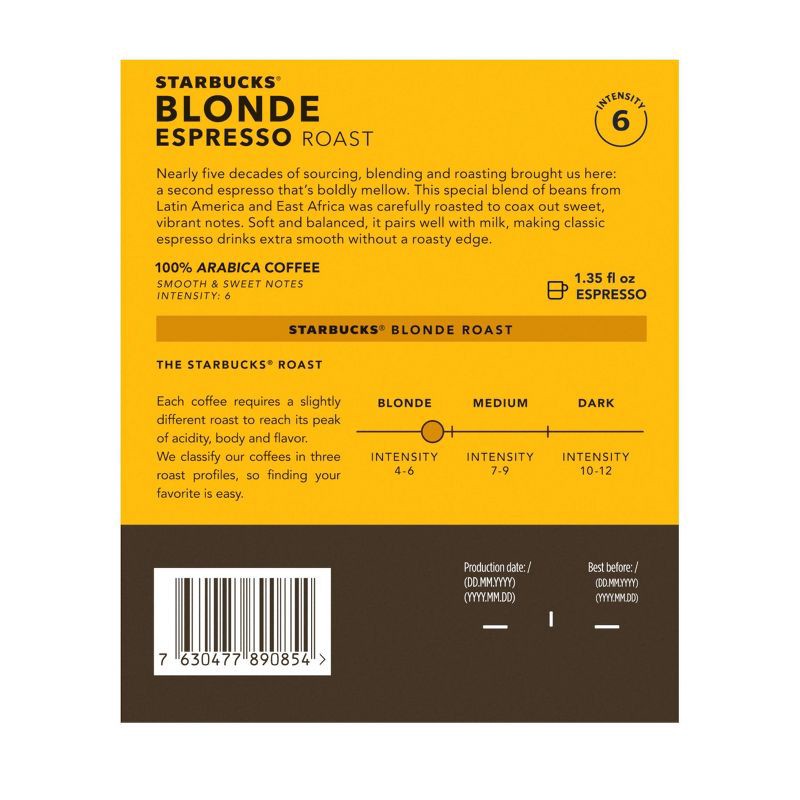 slide 2 of 6, Starbucks by Nespresso Vertuo Line Pods Light Roast Coffee Blonde Espresso Roast - 10ct, 10 ct