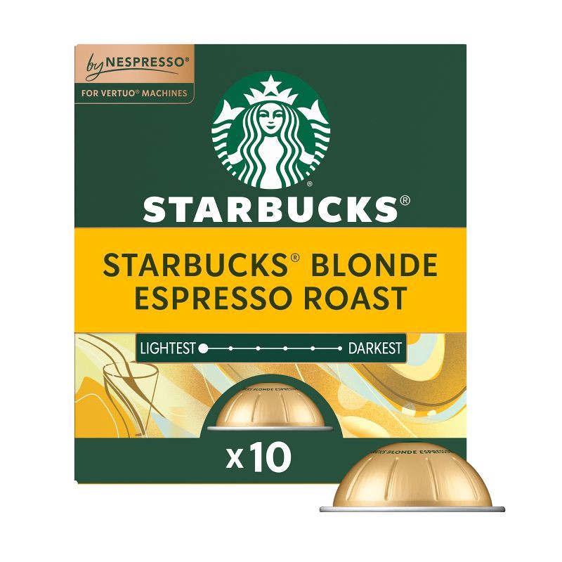 slide 1 of 10, Starbucks by Nespresso Vertuo Line Pods Light Roast Coffee Blonde Espresso Roast - 10ct, 10 ct
