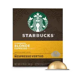 Starbucks by Nespresso Vertuo Line Pods Light Roast Coffee Blonde Espresso Roast - 10ct