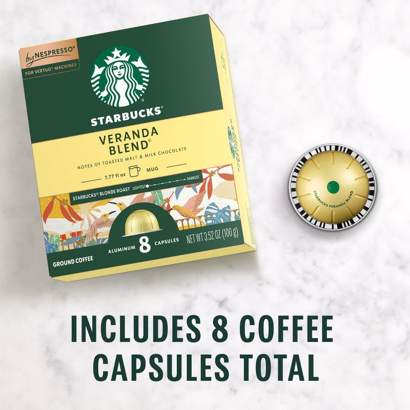 slide 4 of 10, Starbucks by Nespresso Vertuo Line Pods Starbucks Blonde Roast Coffee Veranda Blend - 8ct, 8 ct