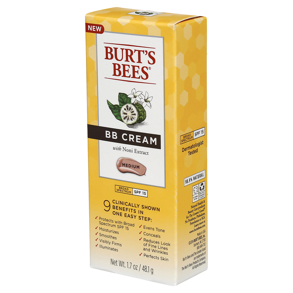 slide 3 of 7, Burt's Bees Spf 15 Medium Bb Cream, 1.7 oz