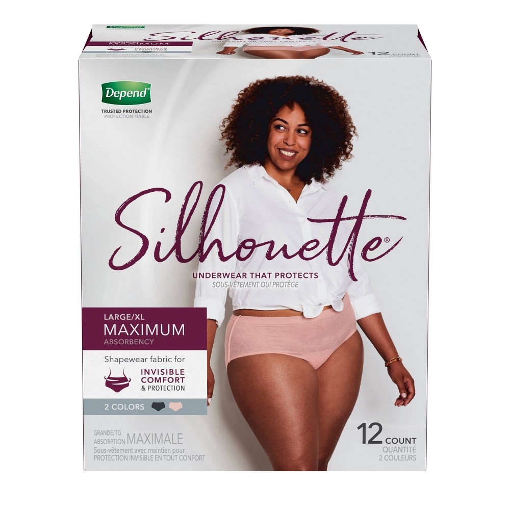 slide 2 of 10, Depend Silhouette Maximum Absorbency Underwear Large/Extra Large 12 Count, 12 ct