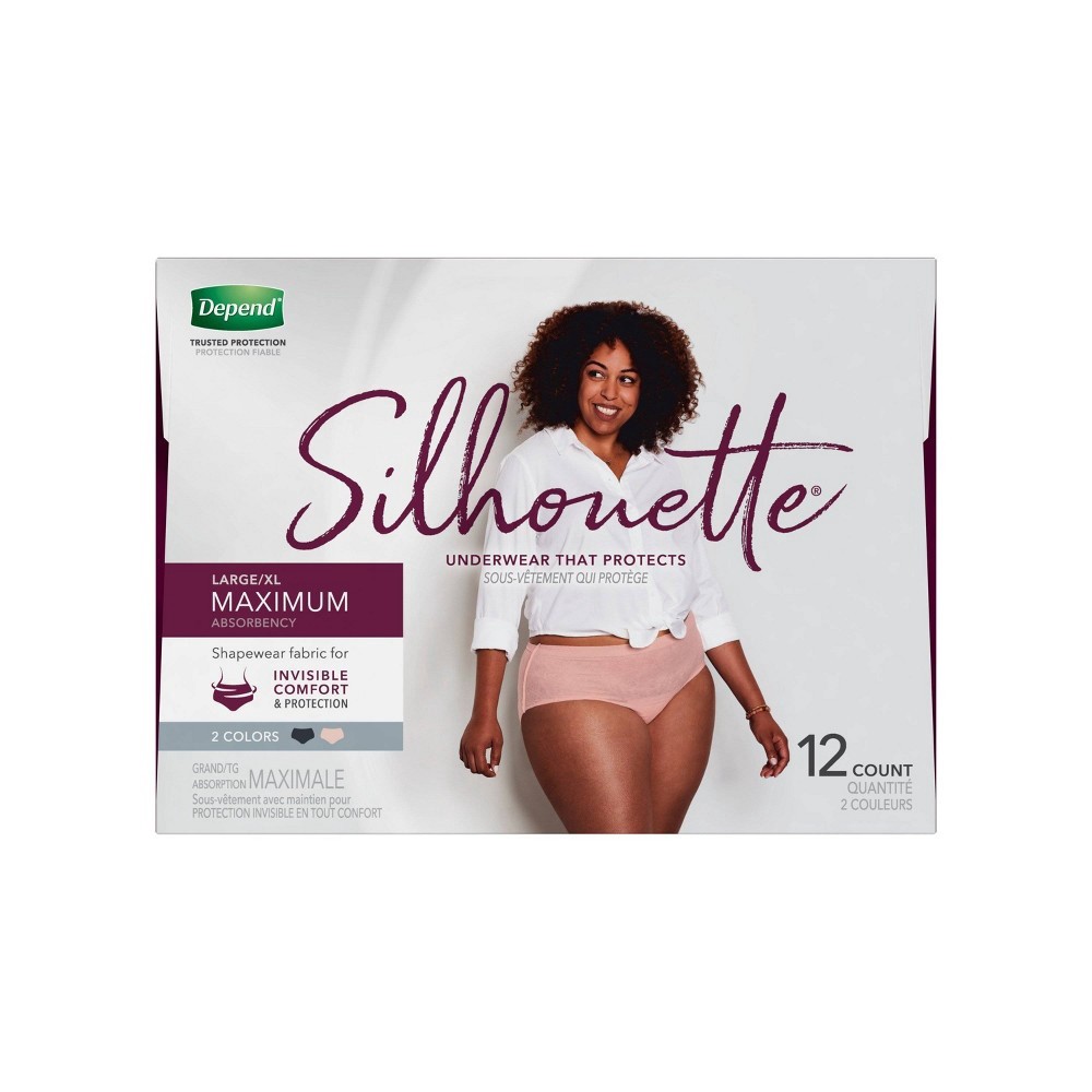 slide 6 of 10, Depend Silhouette Maximum Absorbency Underwear Large/Extra Large 12 Count, 12 ct