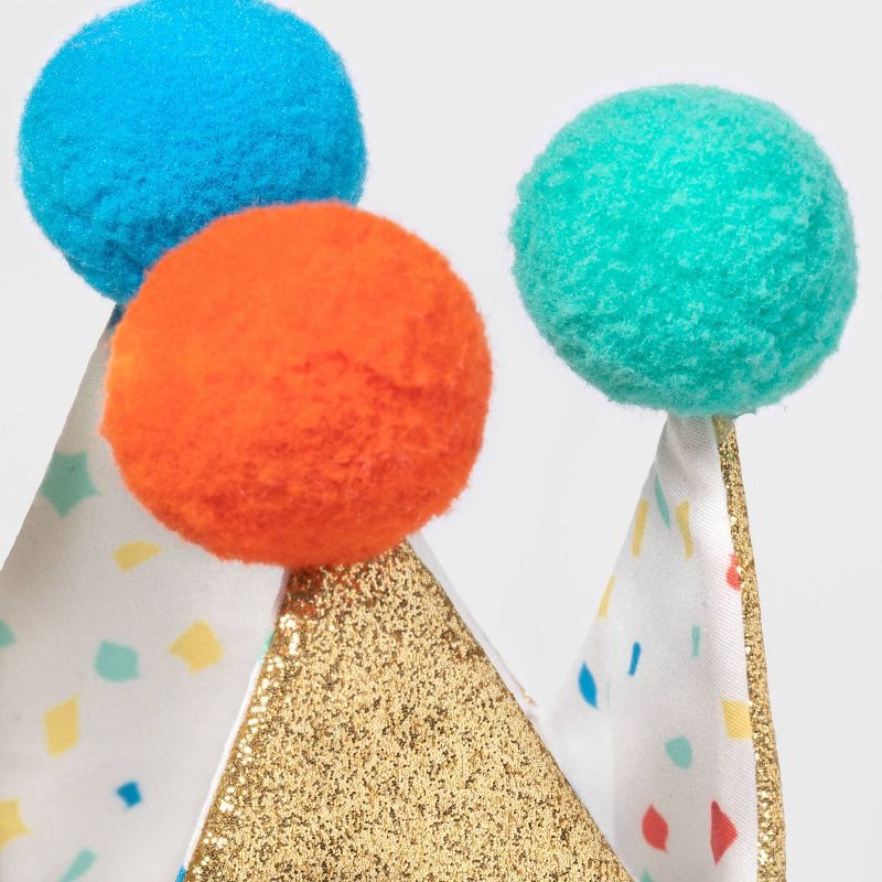 slide 3 of 3, Birthday Crown Dog Hat - Gold - 6" - Boots & Barkley™, 1 ct