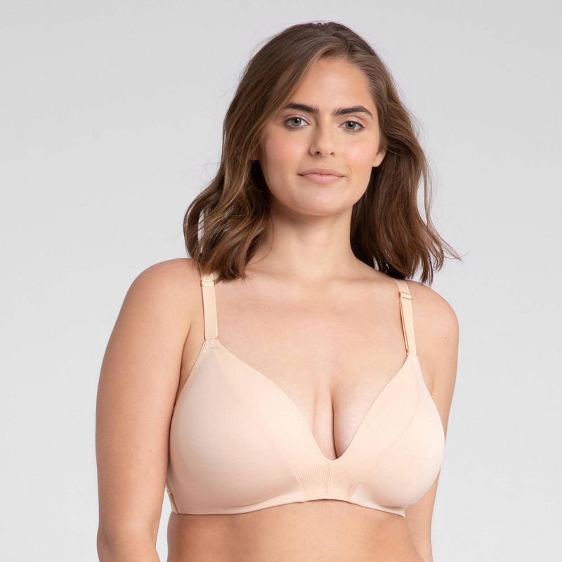 slide 4 of 9, All.You.LIVELY All.You. LIVELY Women's All Day Deep V No Wire Bra - Toasted Almond 34B, 1 ct