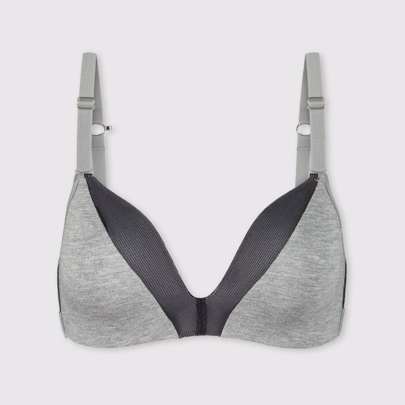 All.You.LIVELY All.You. LIVELY Women's All Day Deep V No Wire Bra - Heather  Gray 34B 1 ct