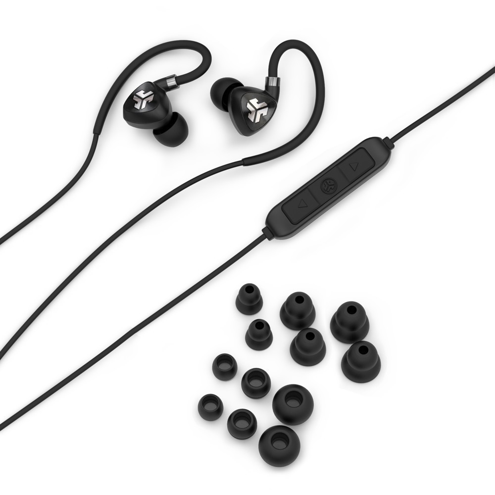 slide 4 of 5, JLab Fit Sport Bluetooth Wireless Earbuds - Black, 1 ct