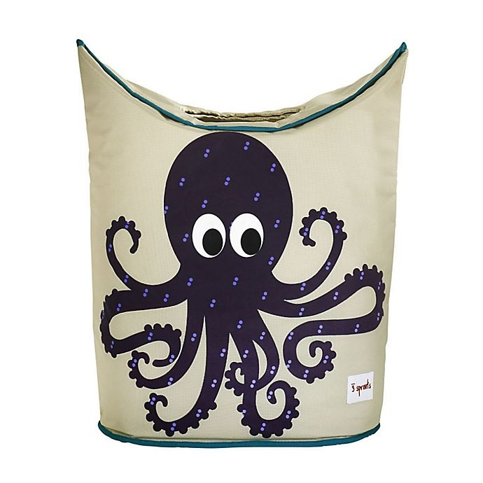 slide 1 of 1, 3 Sprouts Octopus Laundry Hamper - Purple, 1 ct