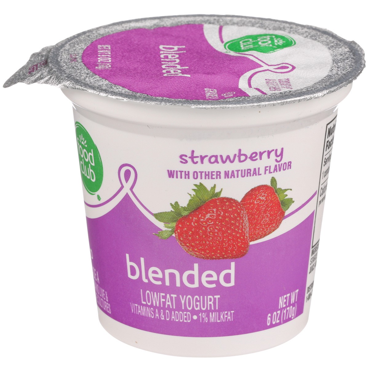 slide 3 of 9, Food Club Strawberry Blended Lowfat Yogurt, 6 oz