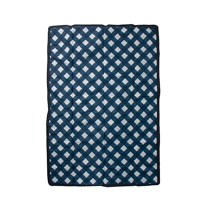 slide 1 of 4, Little Unicorn Navy Plaid Blanket - Navy/White, 60 in x 72 in