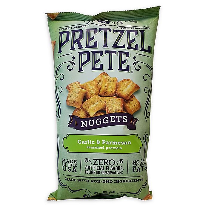 slide 1 of 1, Pretzel Pete Garlic and Parmesan Seasoned Pretzel Nuggets, 9.5 oz