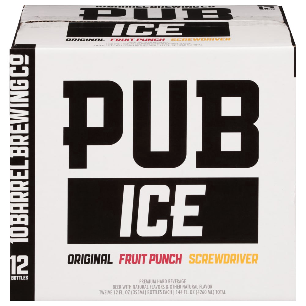 slide 1 of 5, 10 Barrel Brewing Co. Pub Ice Original/Fruit Punch/Screwdriver Beer 12 - 12 fl oz Bottles, 12 ct; 12 oz