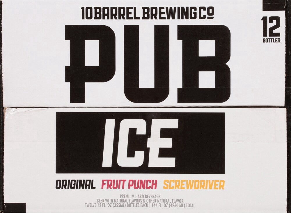 slide 2 of 5, 10 Barrel Brewing Co. Pub Ice Original/Fruit Punch/Screwdriver Beer 12 - 12 fl oz Bottles, 12 ct; 12 oz