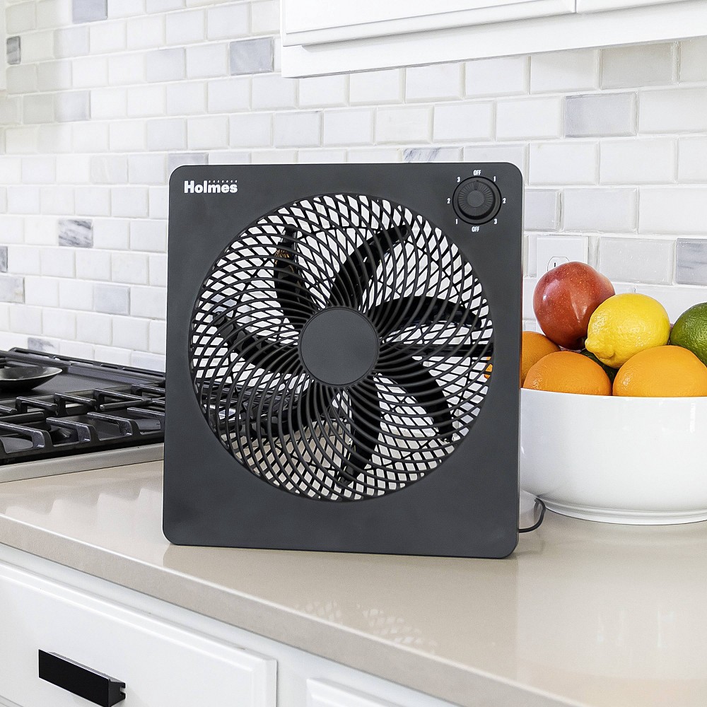 slide 6 of 11, Holmes 10" 3-Speed Rechargeable Battery Portable Fan - Black, 1 ct