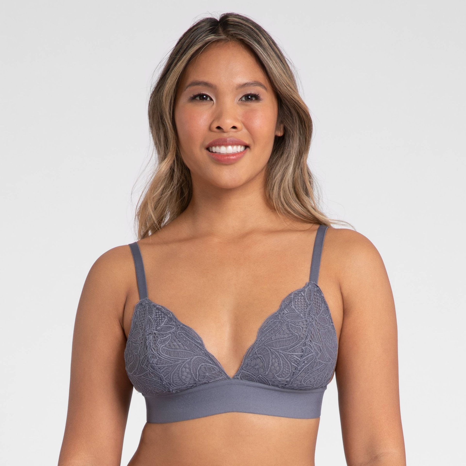 All.You.LIVELY All.You. LIVELY Women's Long-Lined Lace Bralette - Smoke S 1  ct