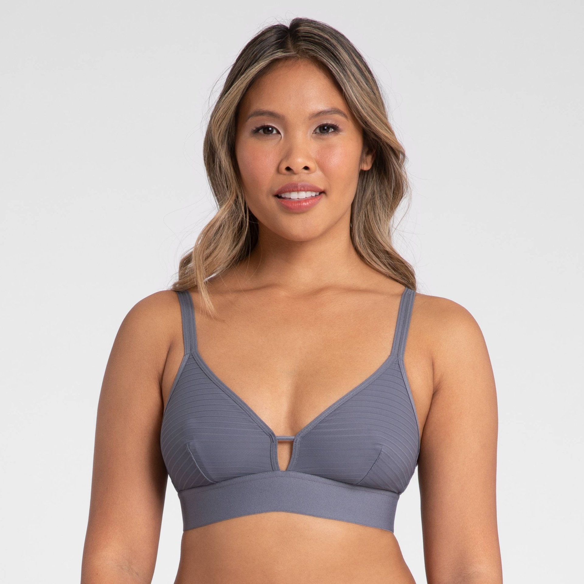 All.You.LIVELY All.You. LIVELY Women's Stripe Mesh Bralette - Smoke M 1 ct
