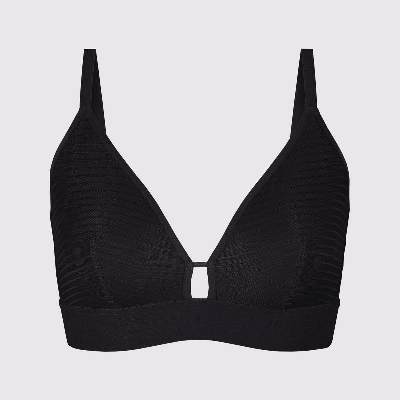 All.You.LIVELY All.You. LIVELY Women's Busty Stripe Mesh Bralette - Jet  Black Size 1 1 ct