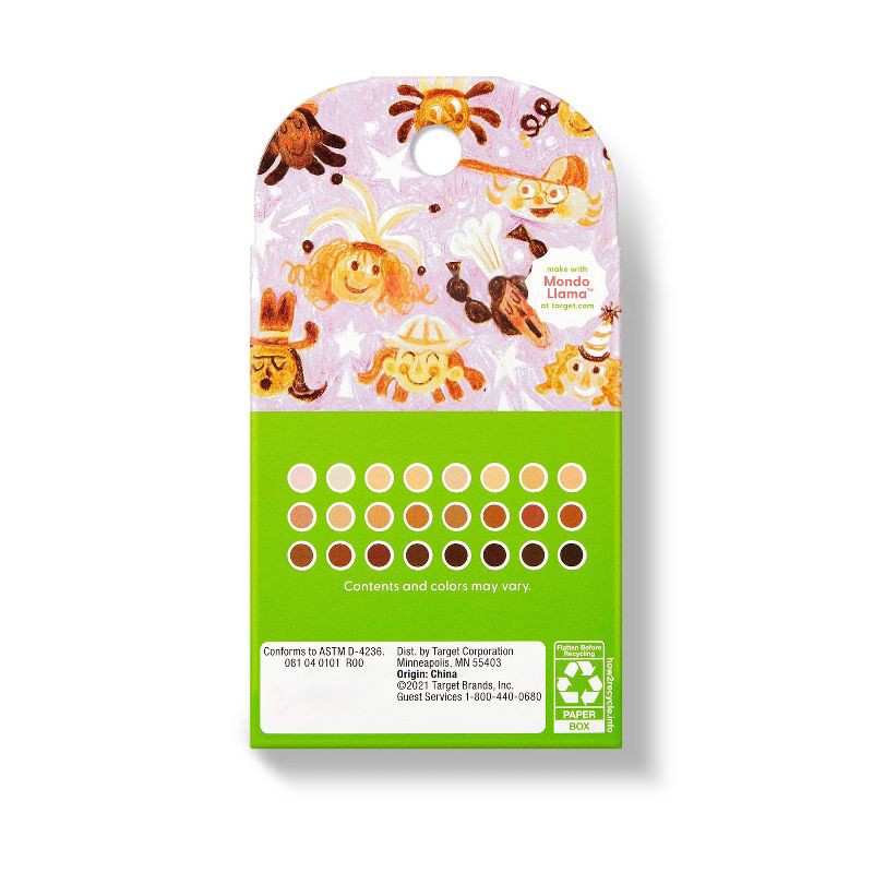 slide 3 of 5, 24ct Hues of You Crayons - Mondo Llama™: Multicultural Crayons, School Supplies for Kids, 24 Pack, 24 ct