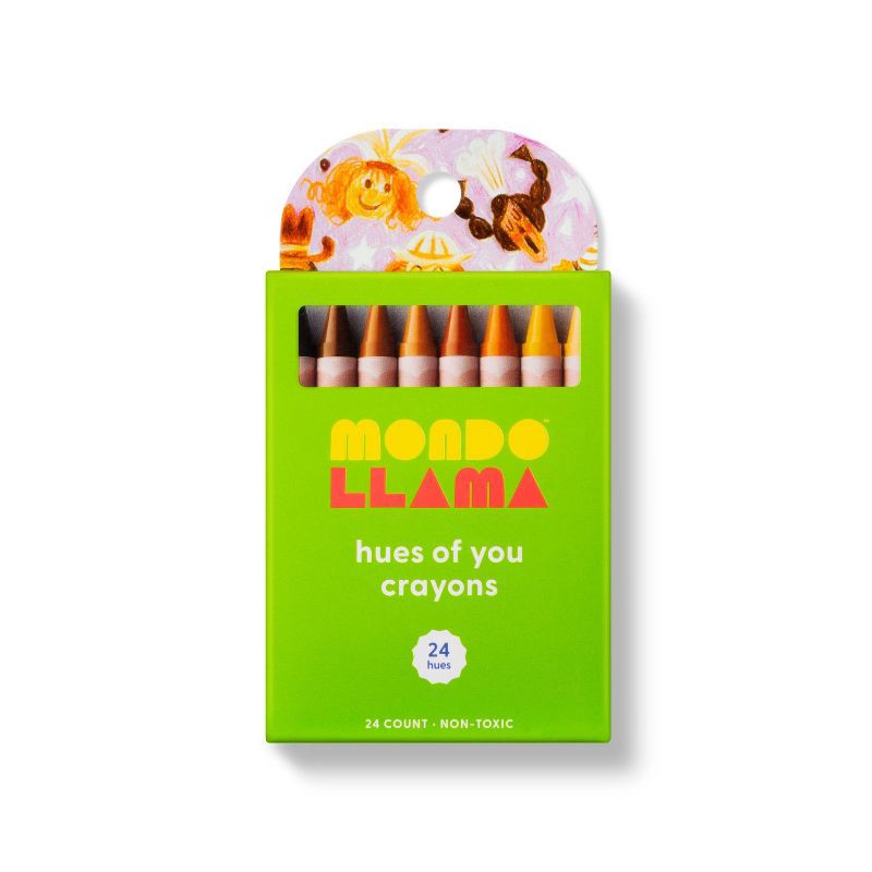 slide 1 of 5, 24ct Hues of You Crayons - Mondo Llama™: Multicultural Crayons, School Supplies for Kids, 24 Pack, 24 ct