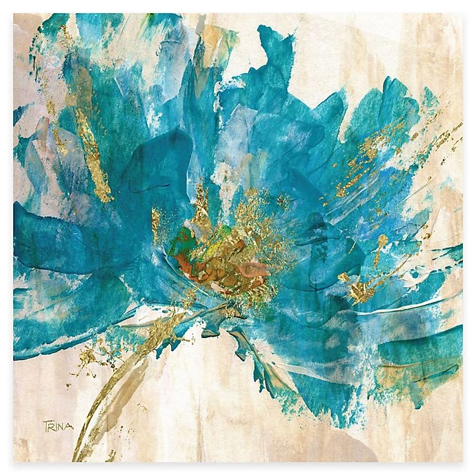 slide 1 of 1, Courtside Market Contemporary Teal Flower II Canvas Wall Art, 1 ct