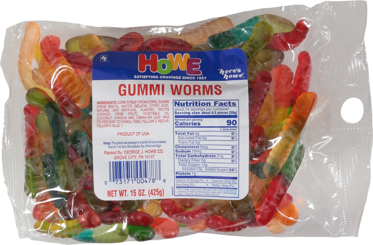 slide 7 of 9, Howe Gummy Worms, 15 oz