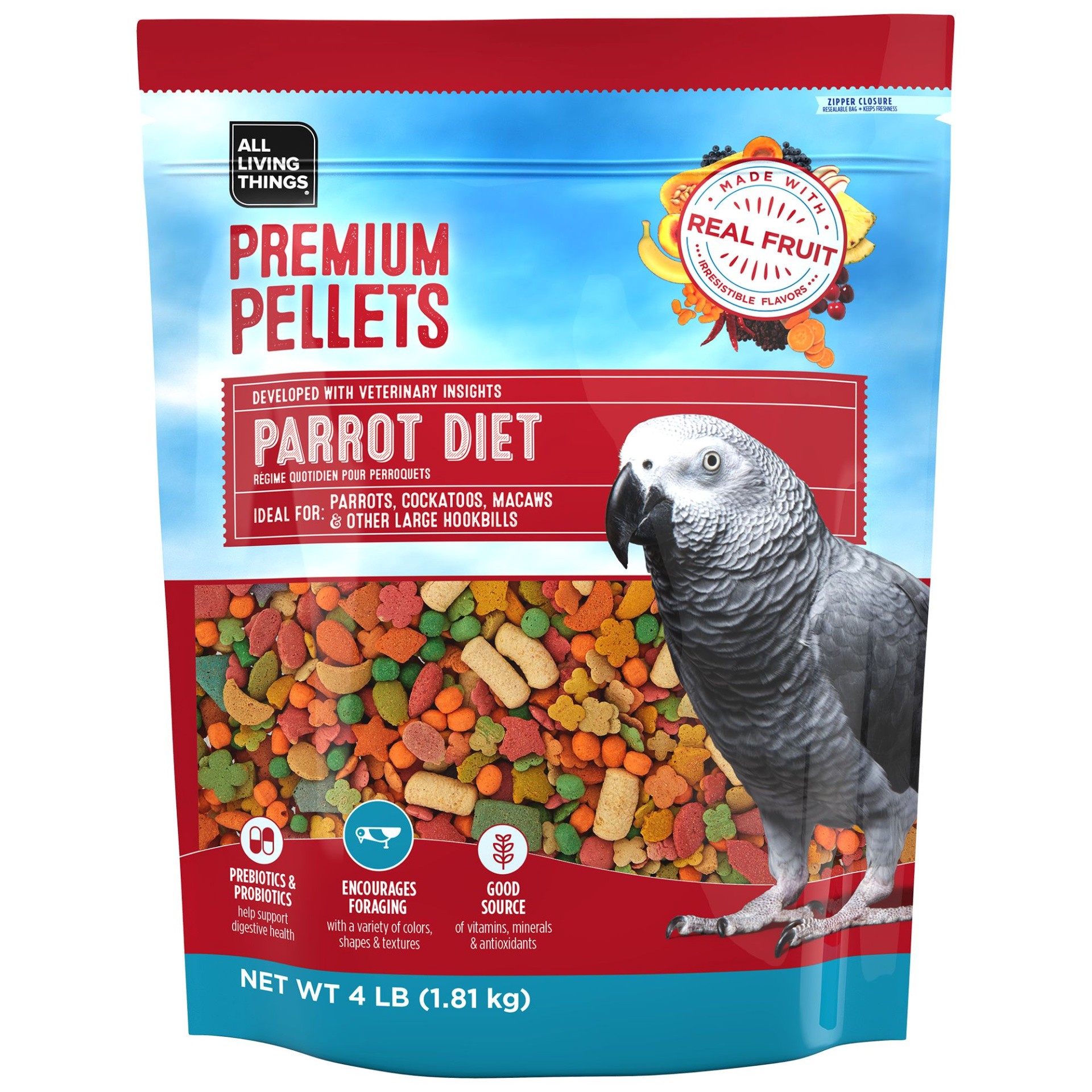 slide 1 of 1, All Living Things Premium Pellets Parrot Diet, 4 lb