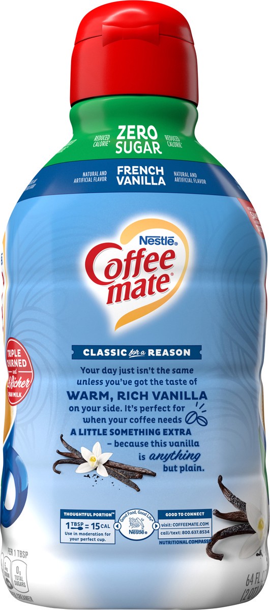 slide 5 of 7, Coffee mate Zero Sugar French Vanilla Liquid Coffee Creamer, 64 fl oz