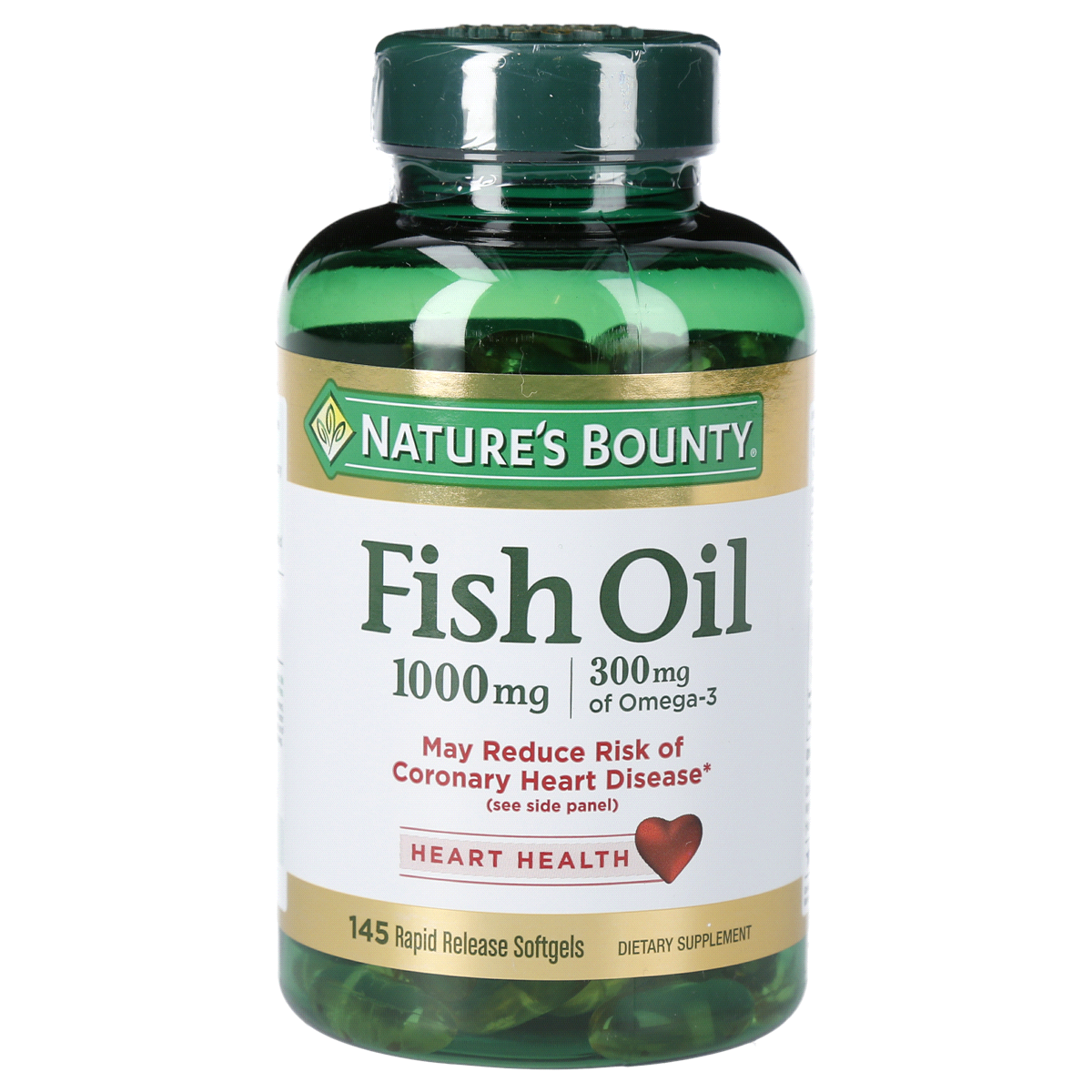 slide 1 of 9, Nature's Bounty Fish Oil 1000 mg. Cholesterol Free Omega-3 Softgels, 145 ct